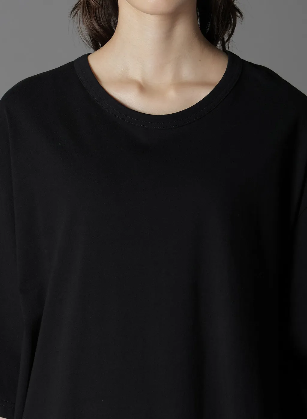 Cotton Jersey Hem Round Jumbo T-Shirt Short Sleeves