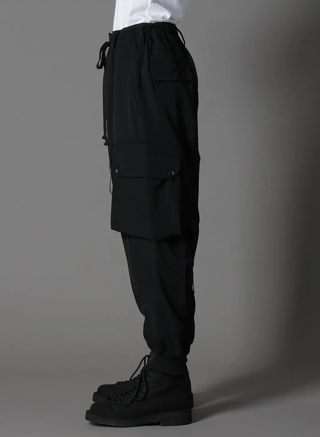 Wool Gabardine Standard Ribbed Hem Cargo