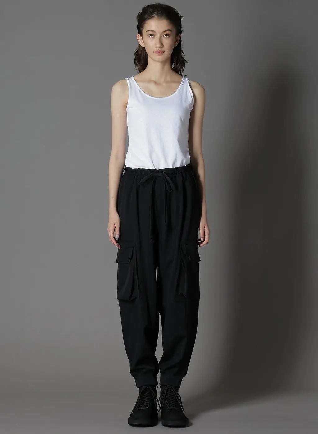 Wool Gabardine Standard Ribbed Hem Cargo
