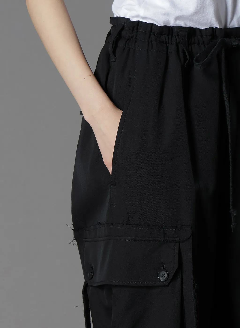 Wool Gabardine Standard Ribbed Hem Cargo