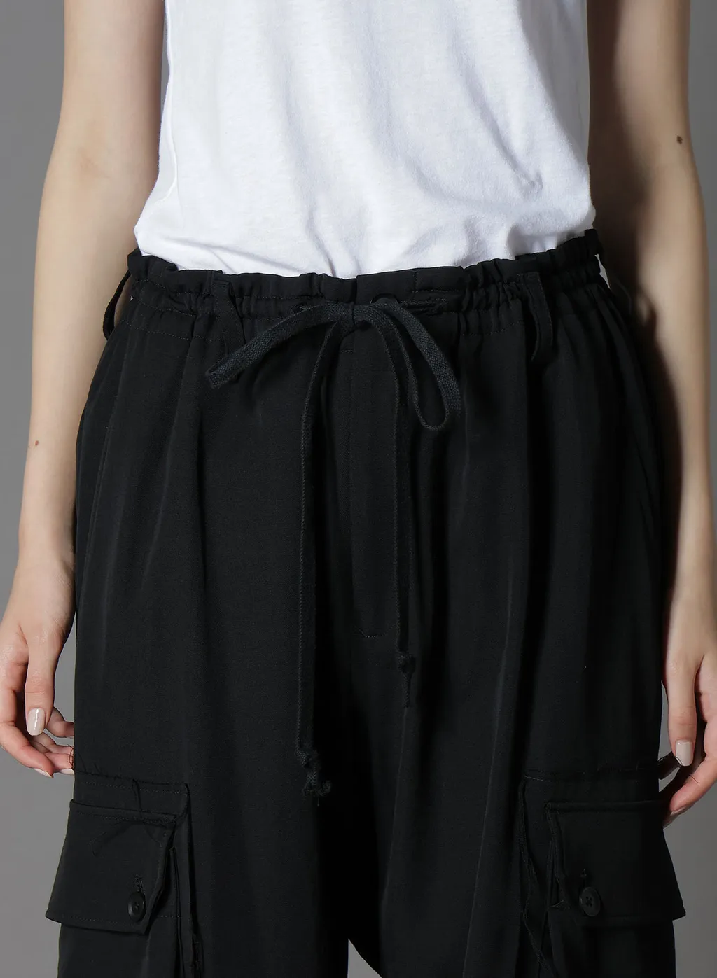 Wool Gabardine Standard Ribbed Hem Cargo