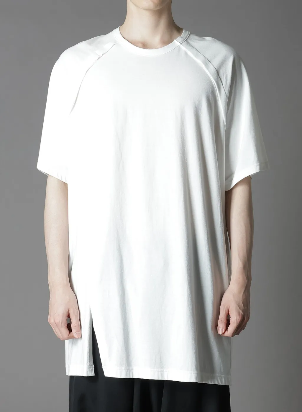 Cotton Jersey Front Raglan Slit T-Shirt Short Sleeves