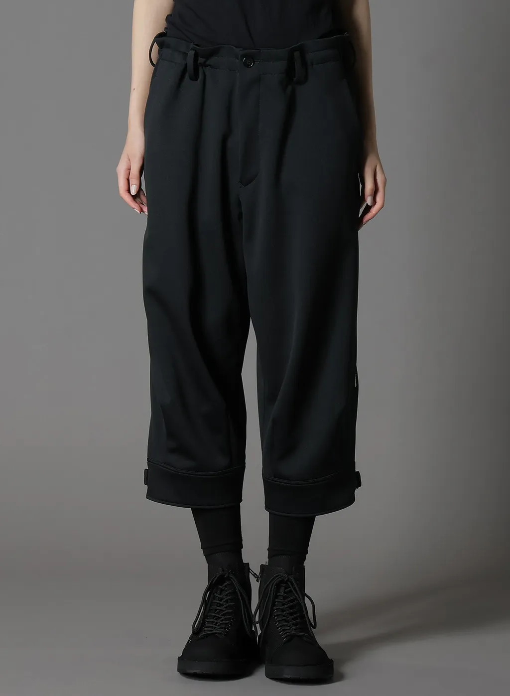 Polyester Smooth Hem Belt Pants