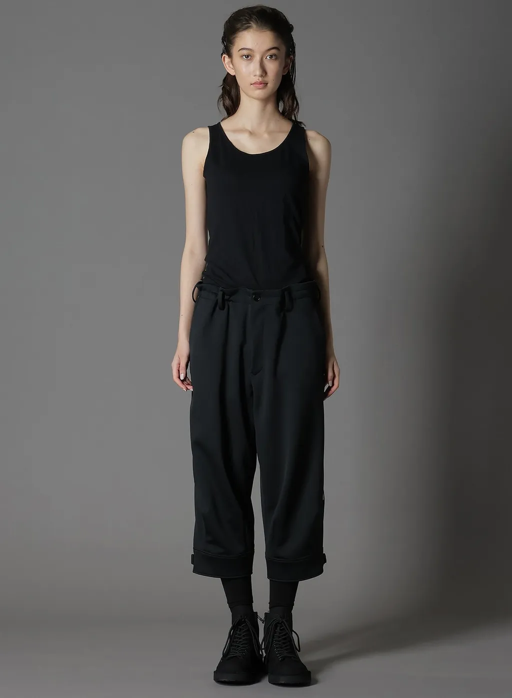 Polyester Smooth Hem Belt Pants