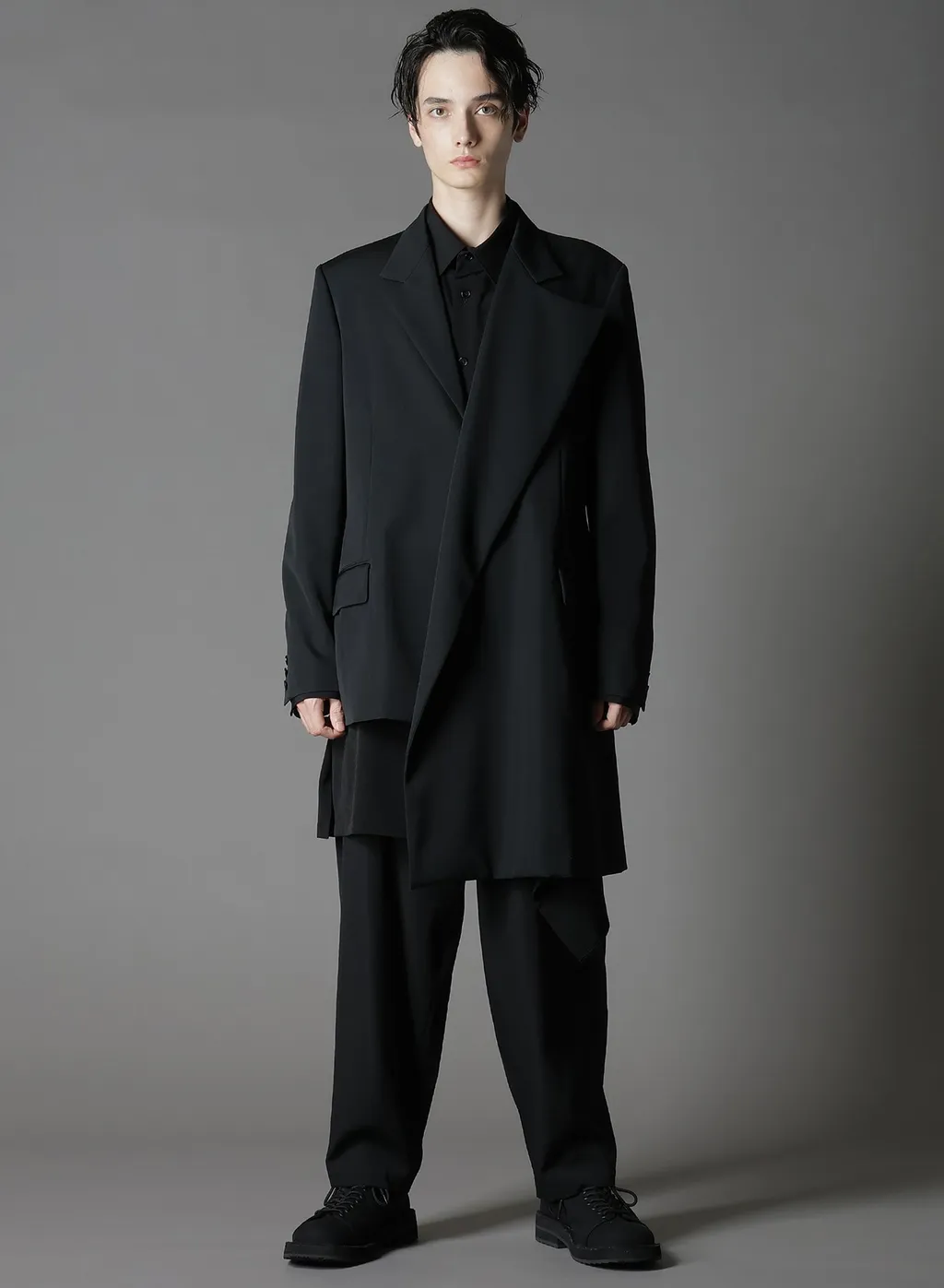 Wool Gabardine Asymmetrical Jacket