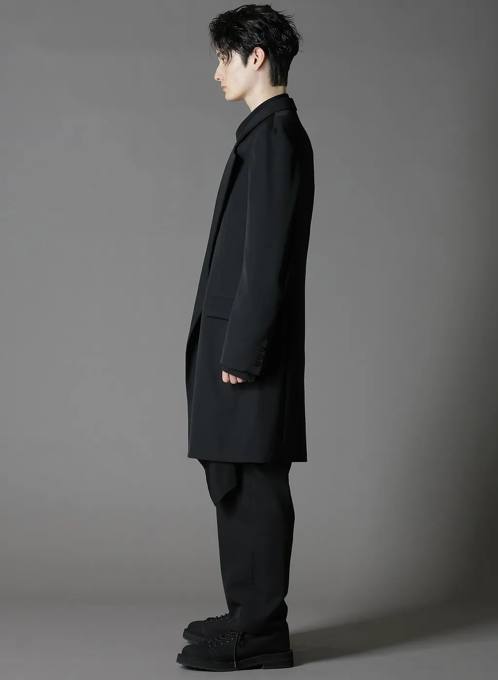 Wool Gabardine Asymmetrical Jacket