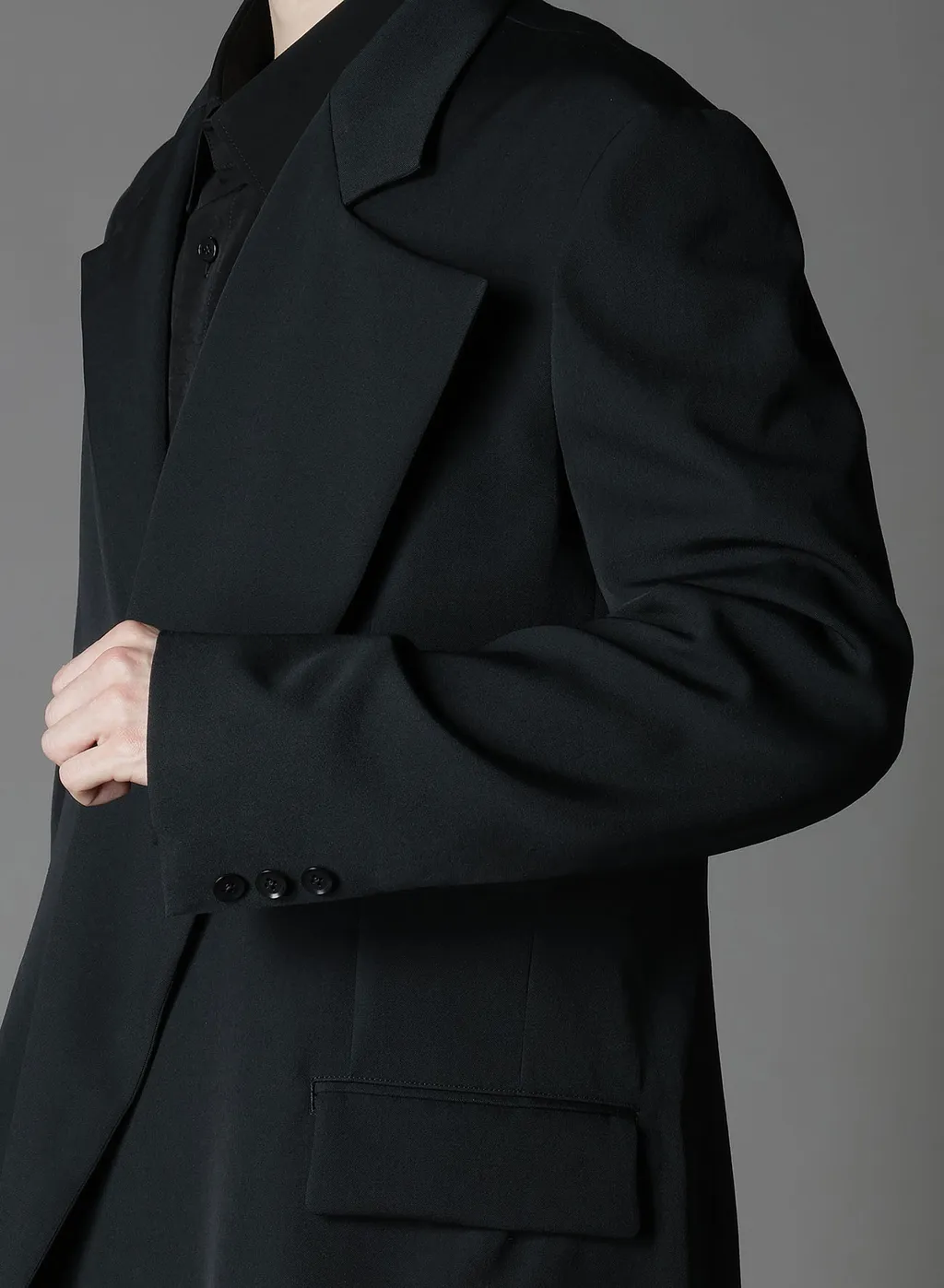 Wool Gabardine Asymmetrical Jacket