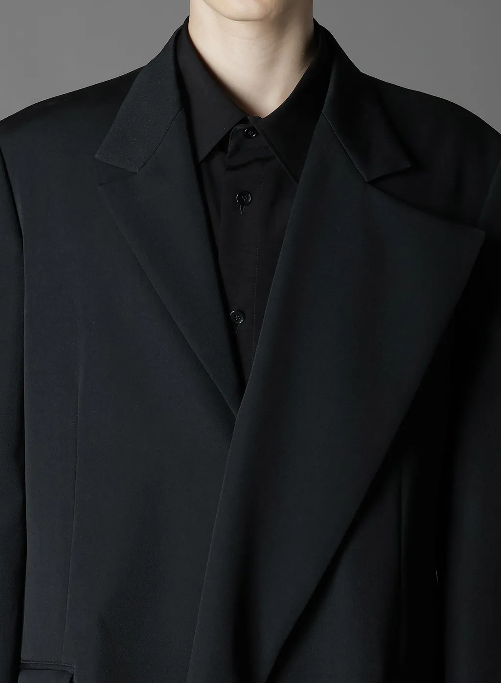 Wool Gabardine Asymmetrical Jacket