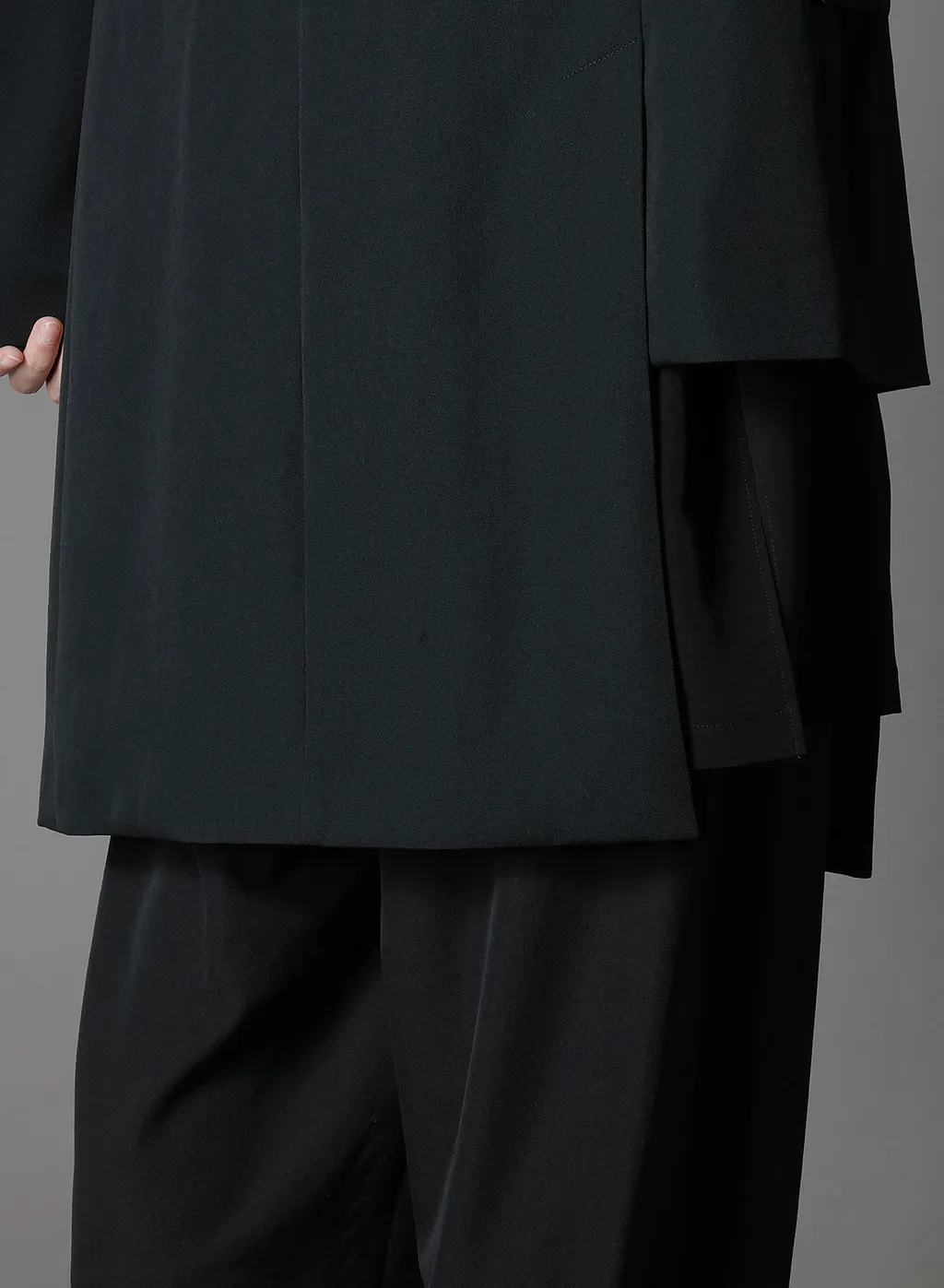 Wool Gabardine Asymmetrical Jacket