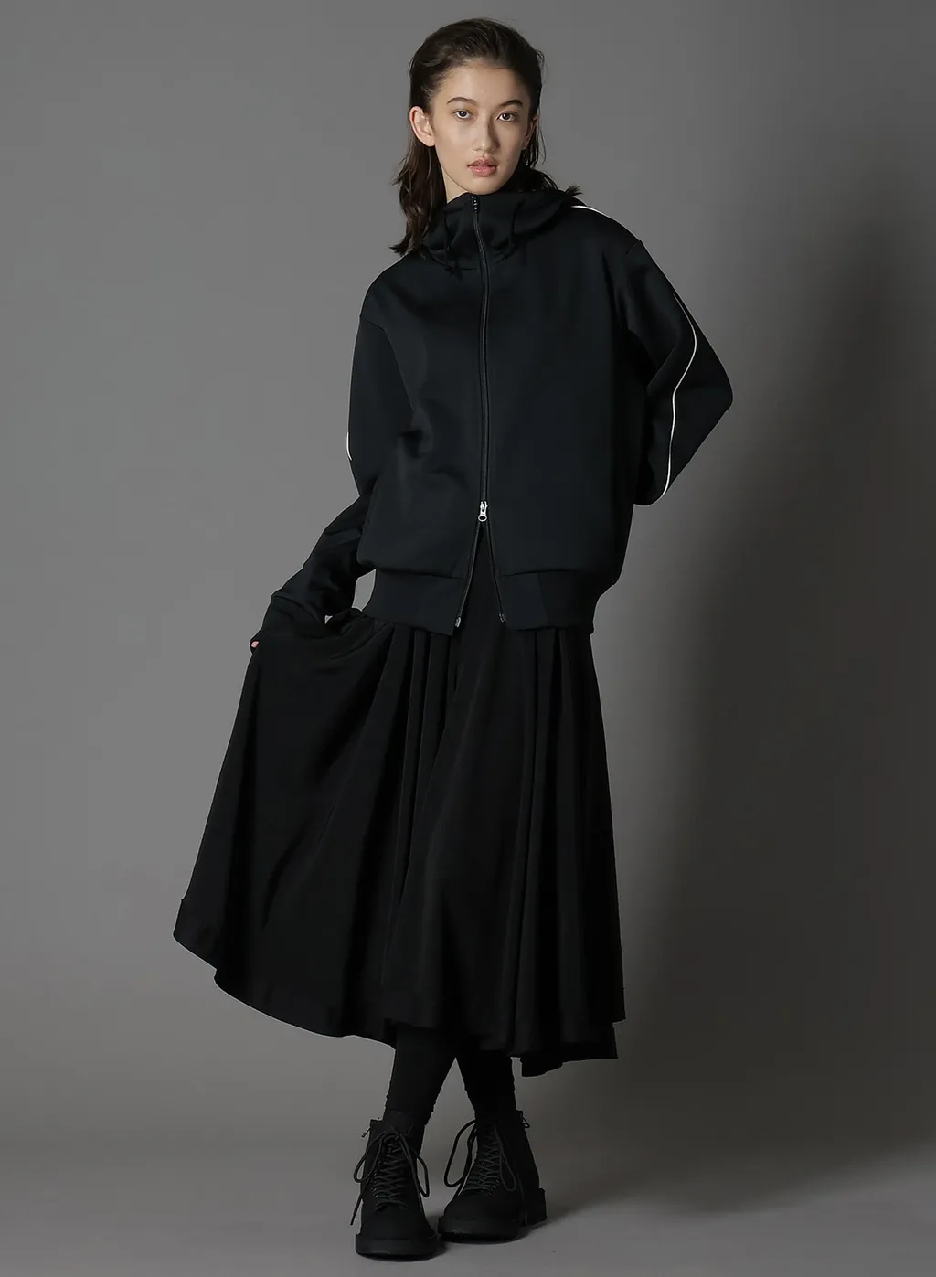 Polyester Smooth Hooded Track Jacket