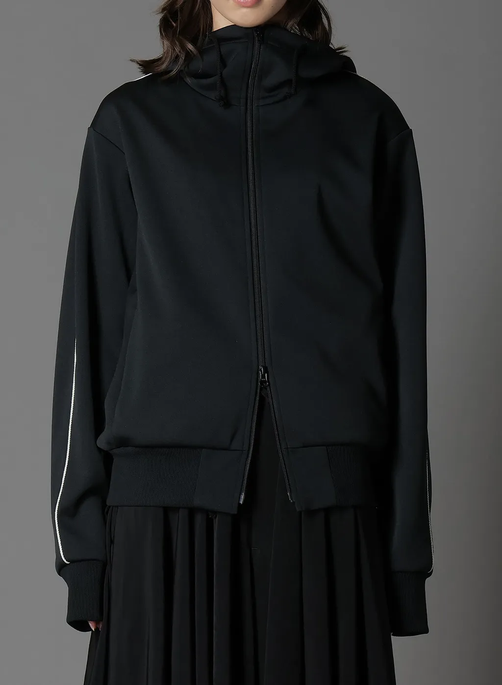 Polyester Smooth Hooded Track Jacket