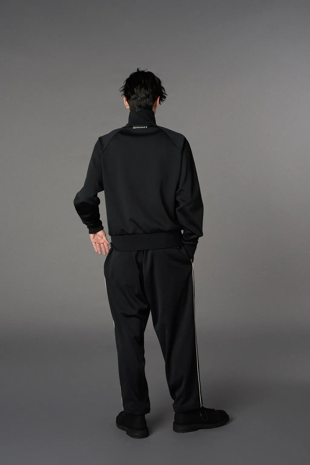 Polyester Smooth Piping Wide Pants