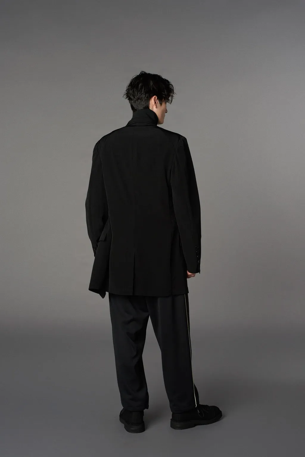 Polyester Smooth Piping Wide Pants