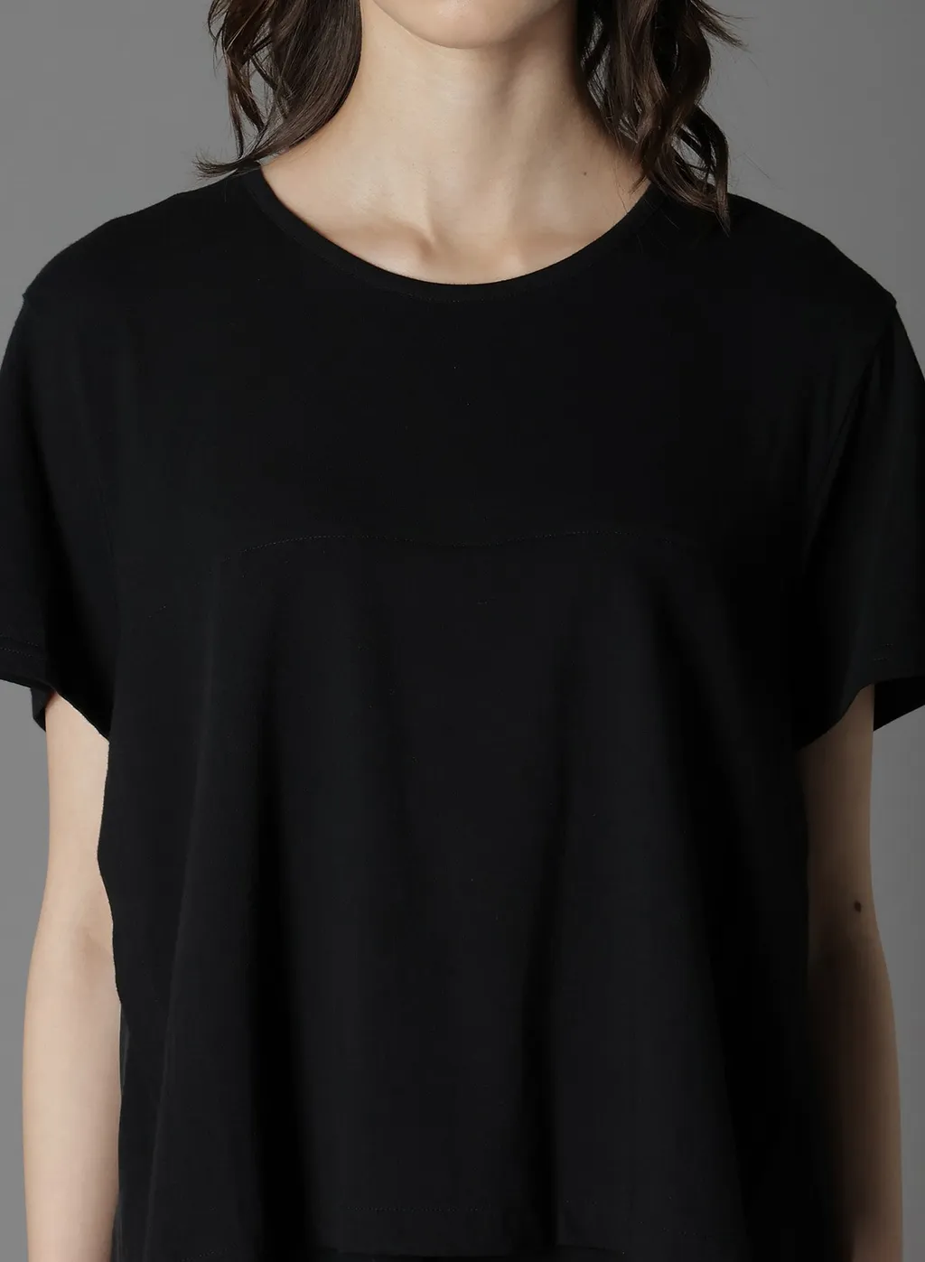 Silicon Jersey+ Crepe De Chine Docking T-Dress