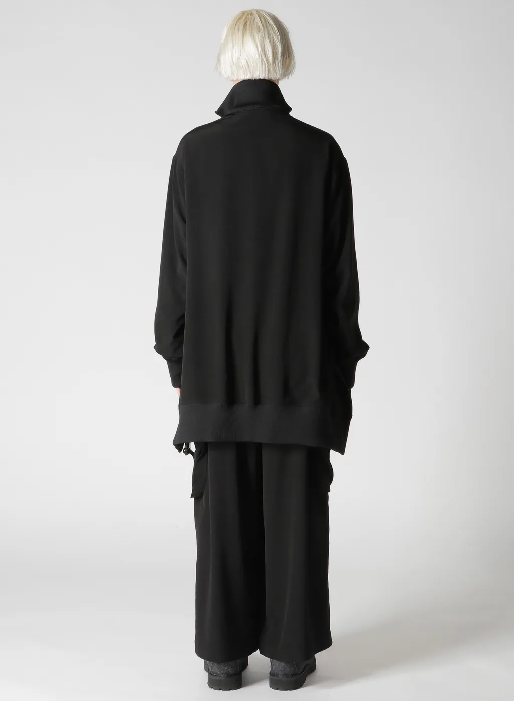Crepe De Chine Curved Hemline Tracksuit Jacket