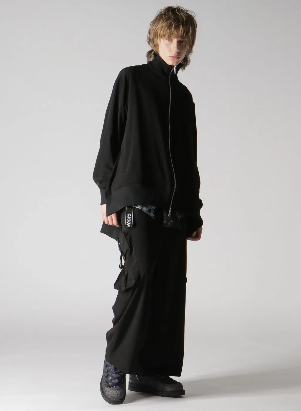 Crepe De Chine Curved Hemline Tracksuit Jacket