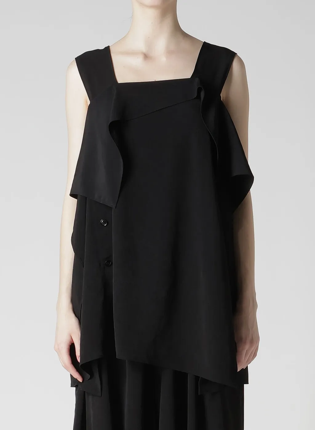 Ta/Pe Crepe De Chine Flare Sleeveless Blouse