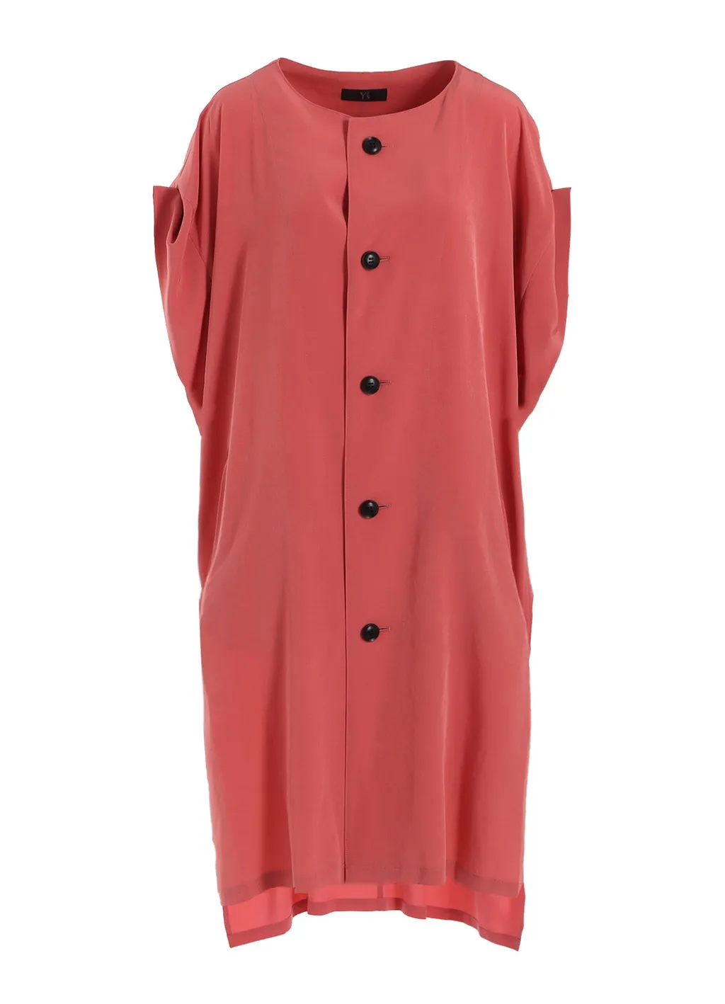Ta/Pe Crepe De Chine Rolled Up Sleeve Dress
