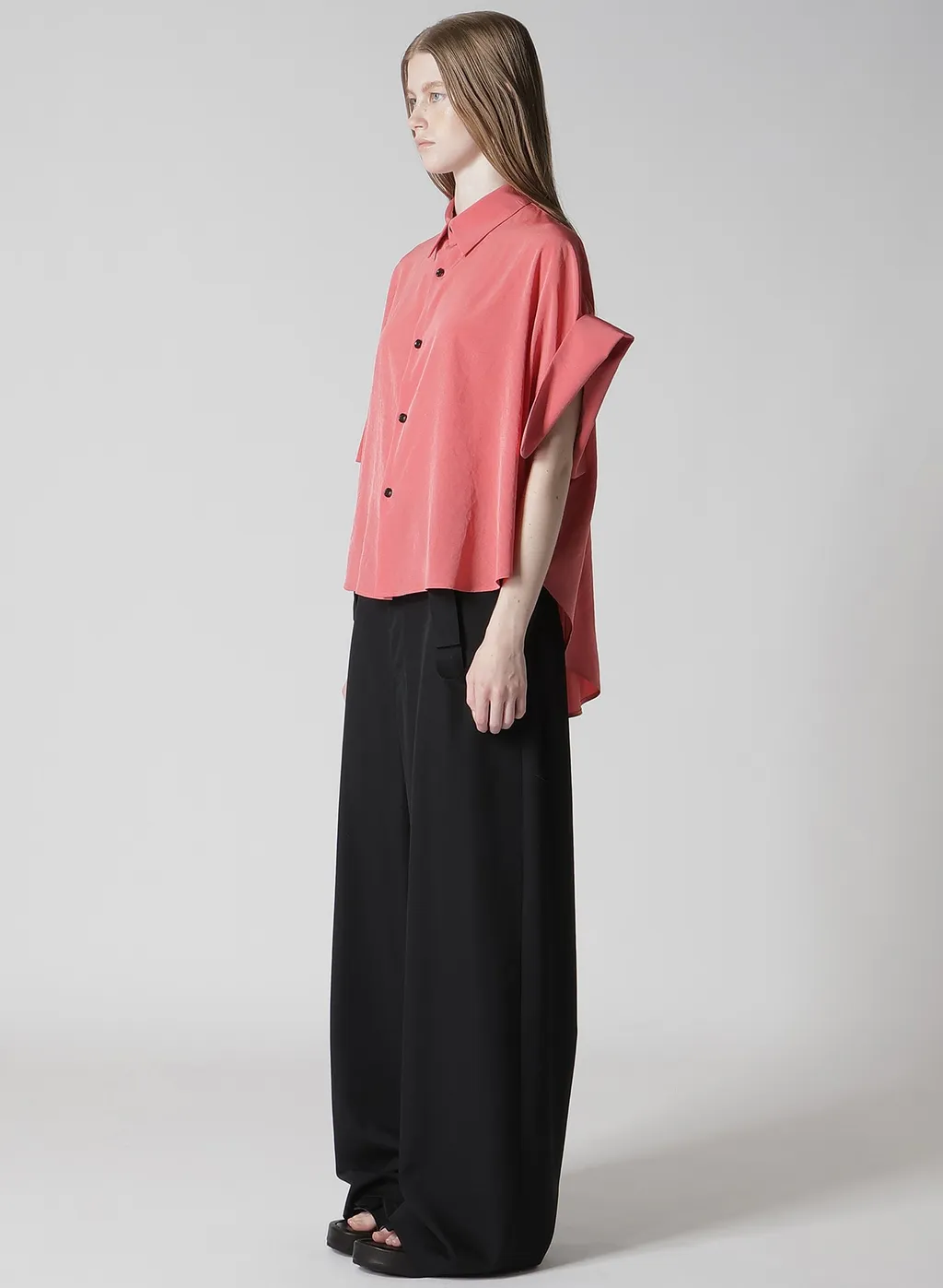 Ta/Pe Crepe De Chine Short Cuffs Blouse