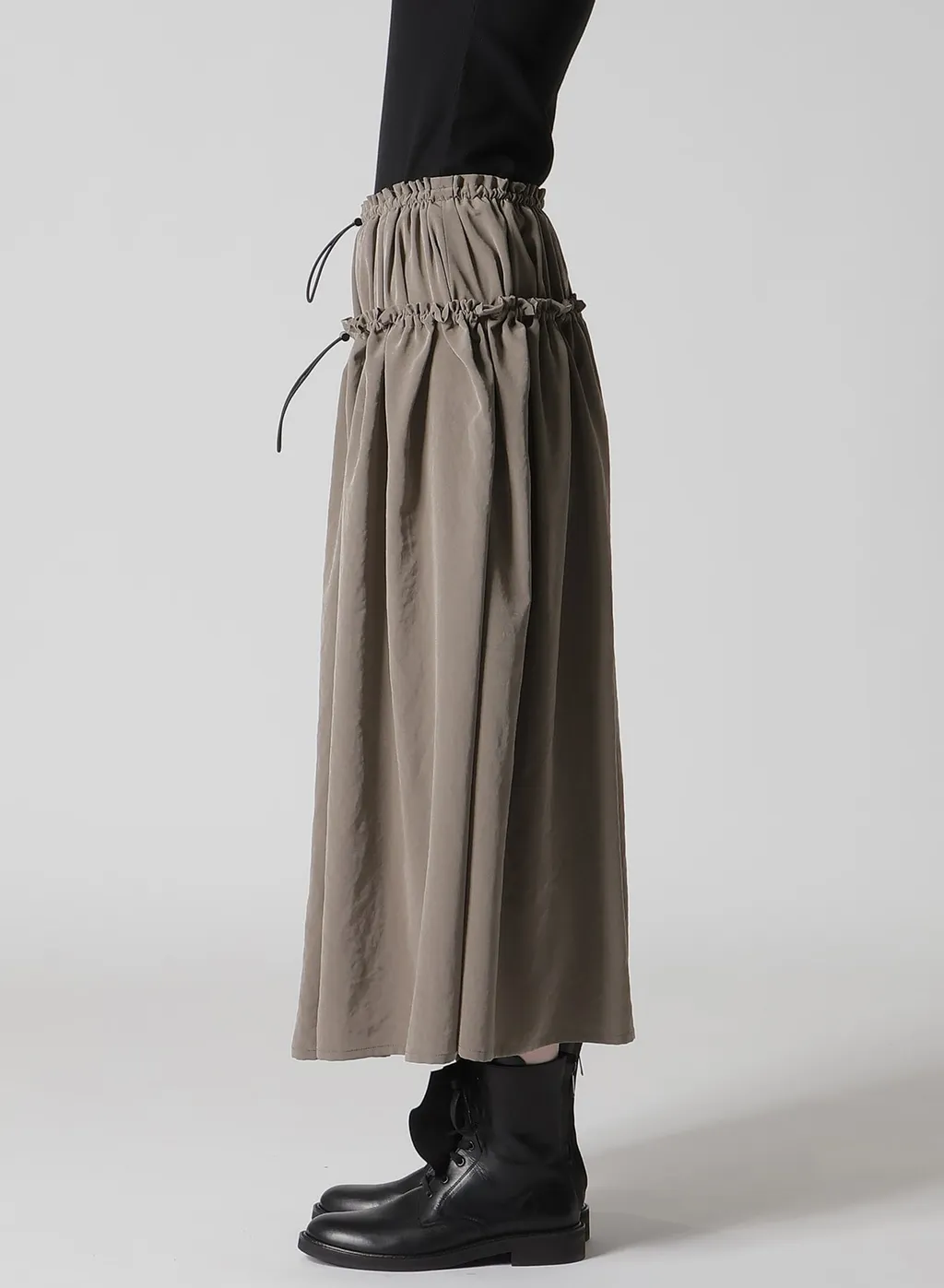 Ta/Pe Crepe De Chine Double Gathered Skirt