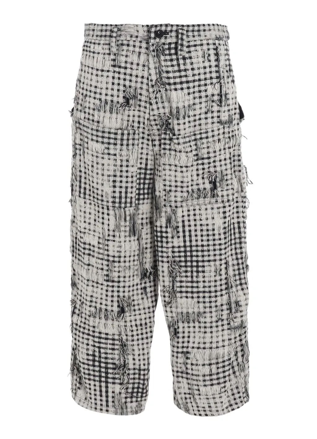 Damaged Gingham Jacquard Pants