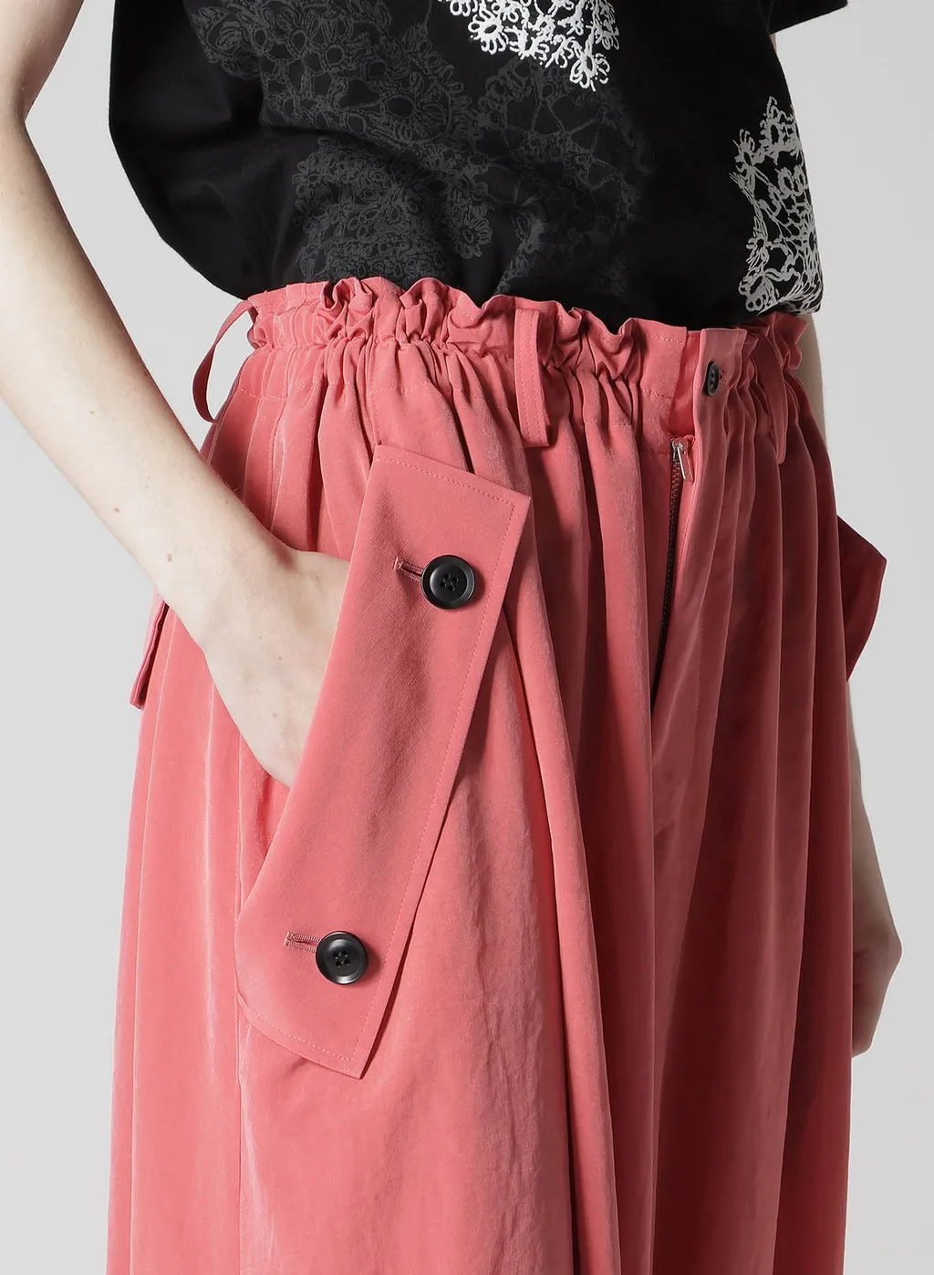 Ta/Pe Crepe De Chine Elastic Waist Pants