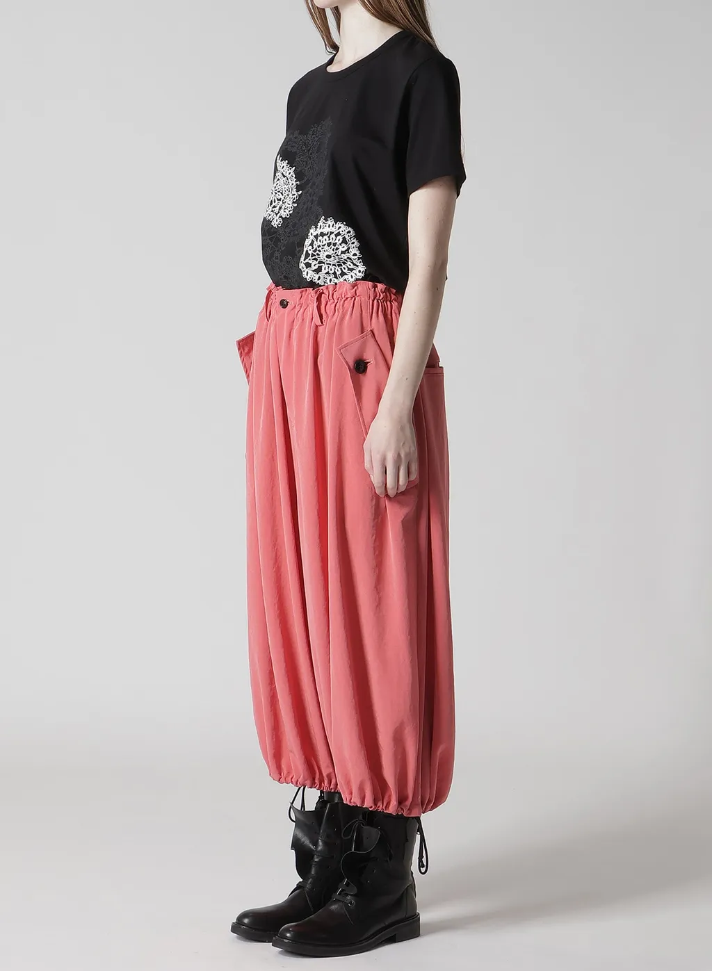 Ta/Pe Crepe De Chine Elastic Waist Pants