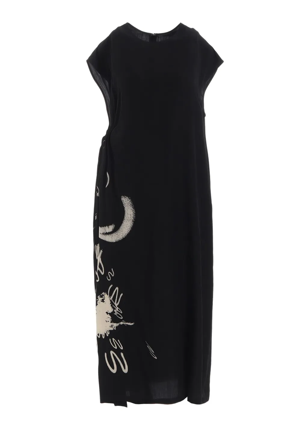 Cupro Dungaree Print Gathered Dress Y