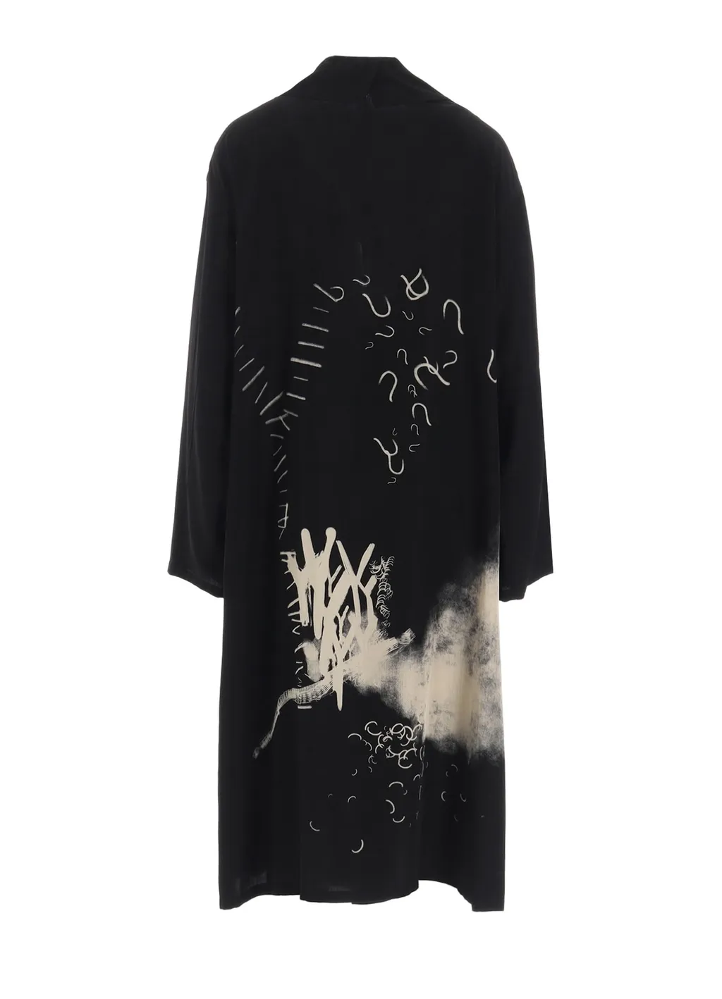 Cupro Dungaree Print Big-Collar Coat Y