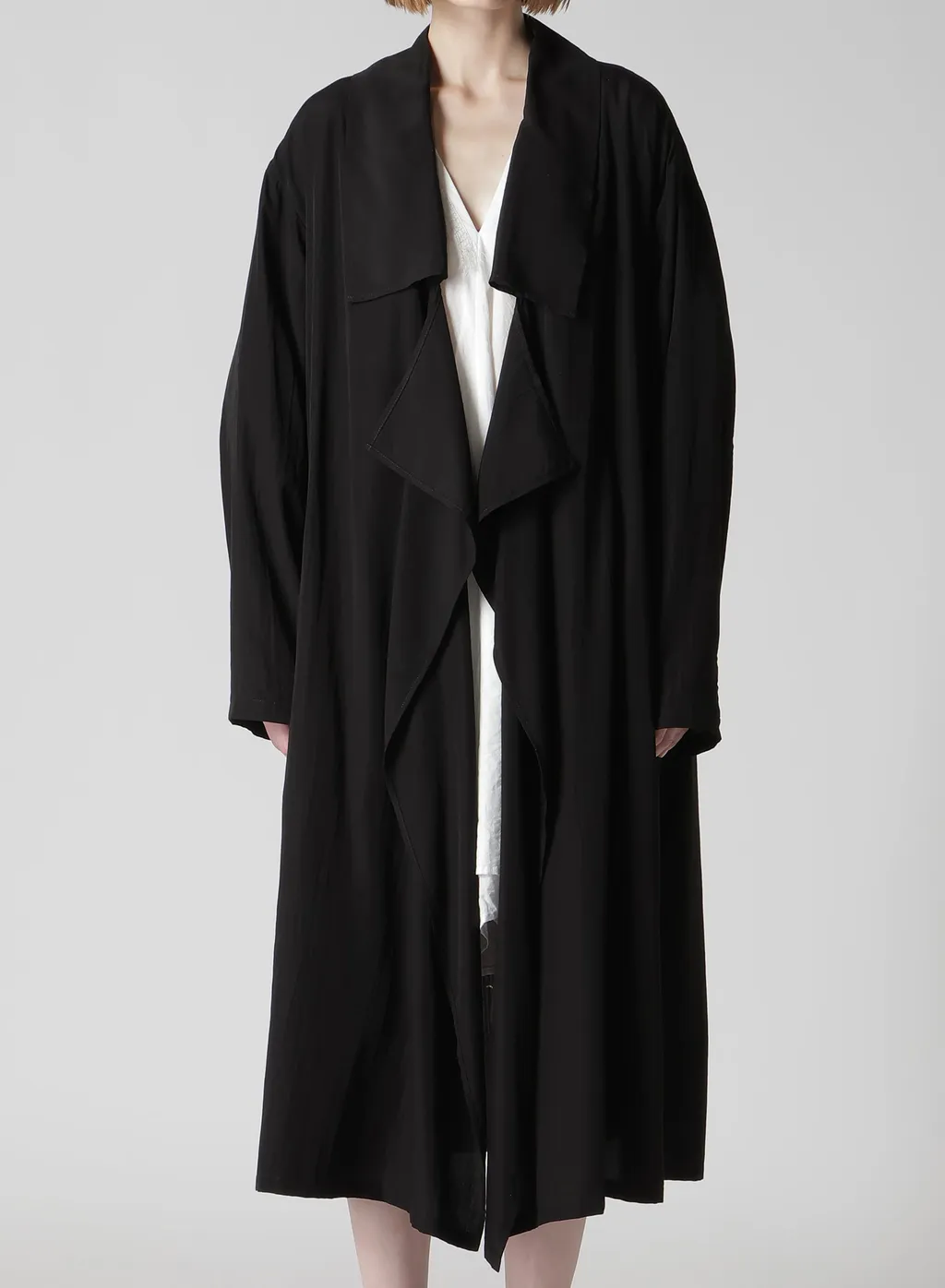 Cupro Dungaree Print Big-Collar Coat Y