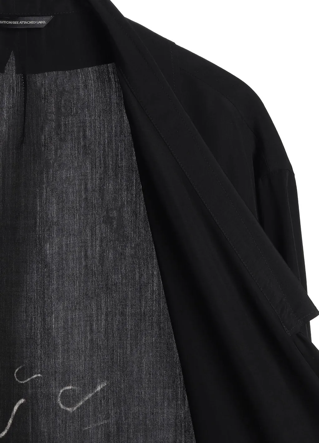 Cupro Dungaree Print Big-Collar Coat Y