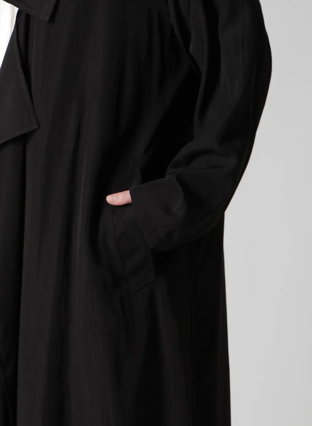 Cupro Dungaree Print Big-Collar Coat Y