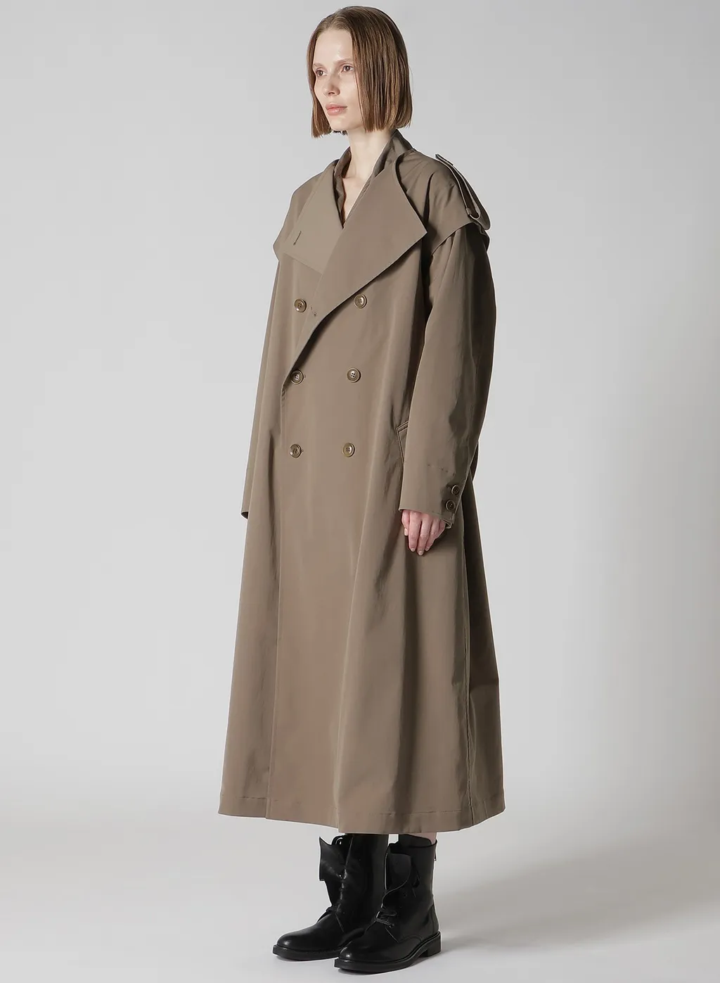 Pe Twill Water Repellent Collarless Trench Coat