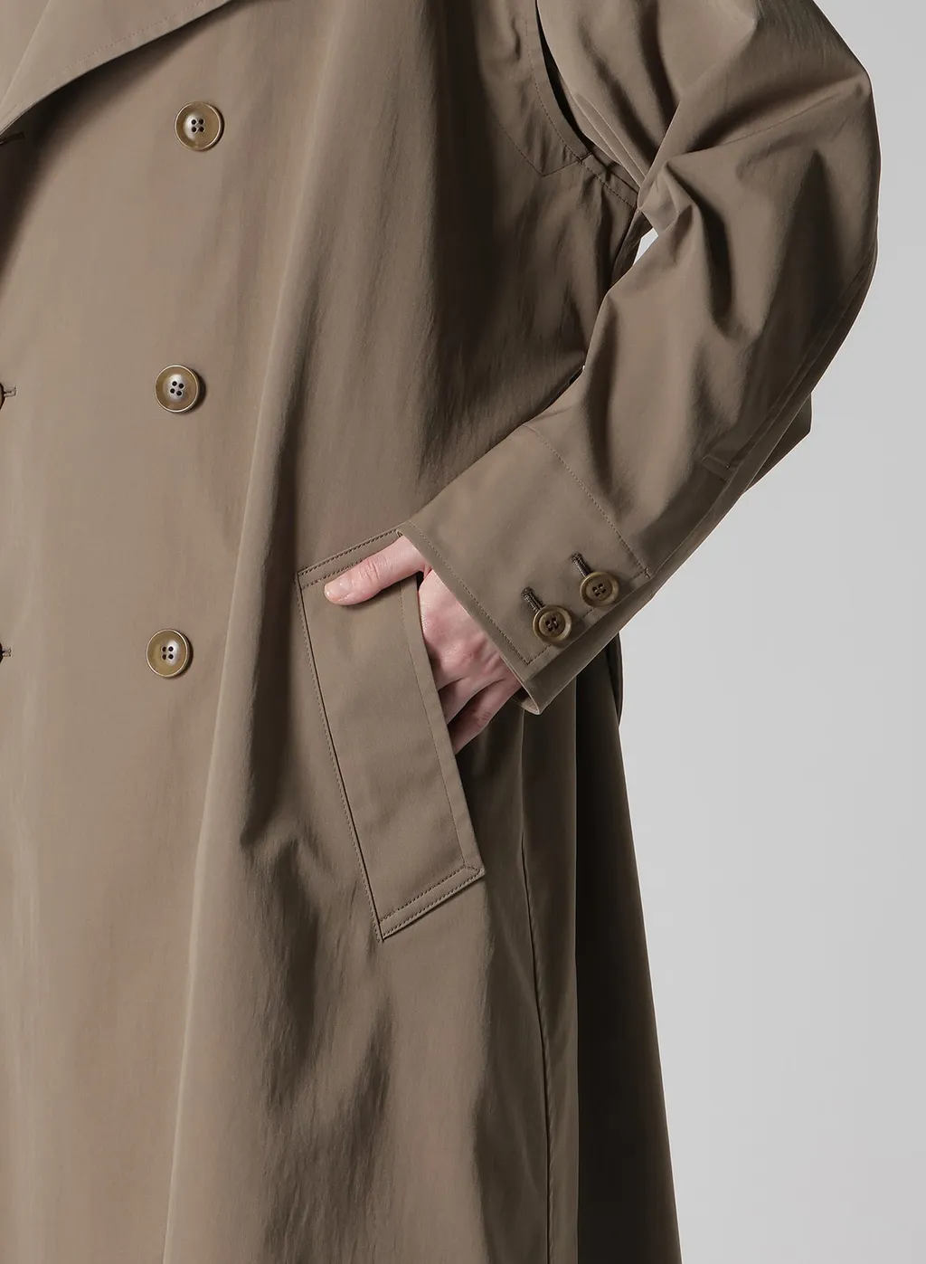 Pe Twill Water Repellent Collarless Trench Coat