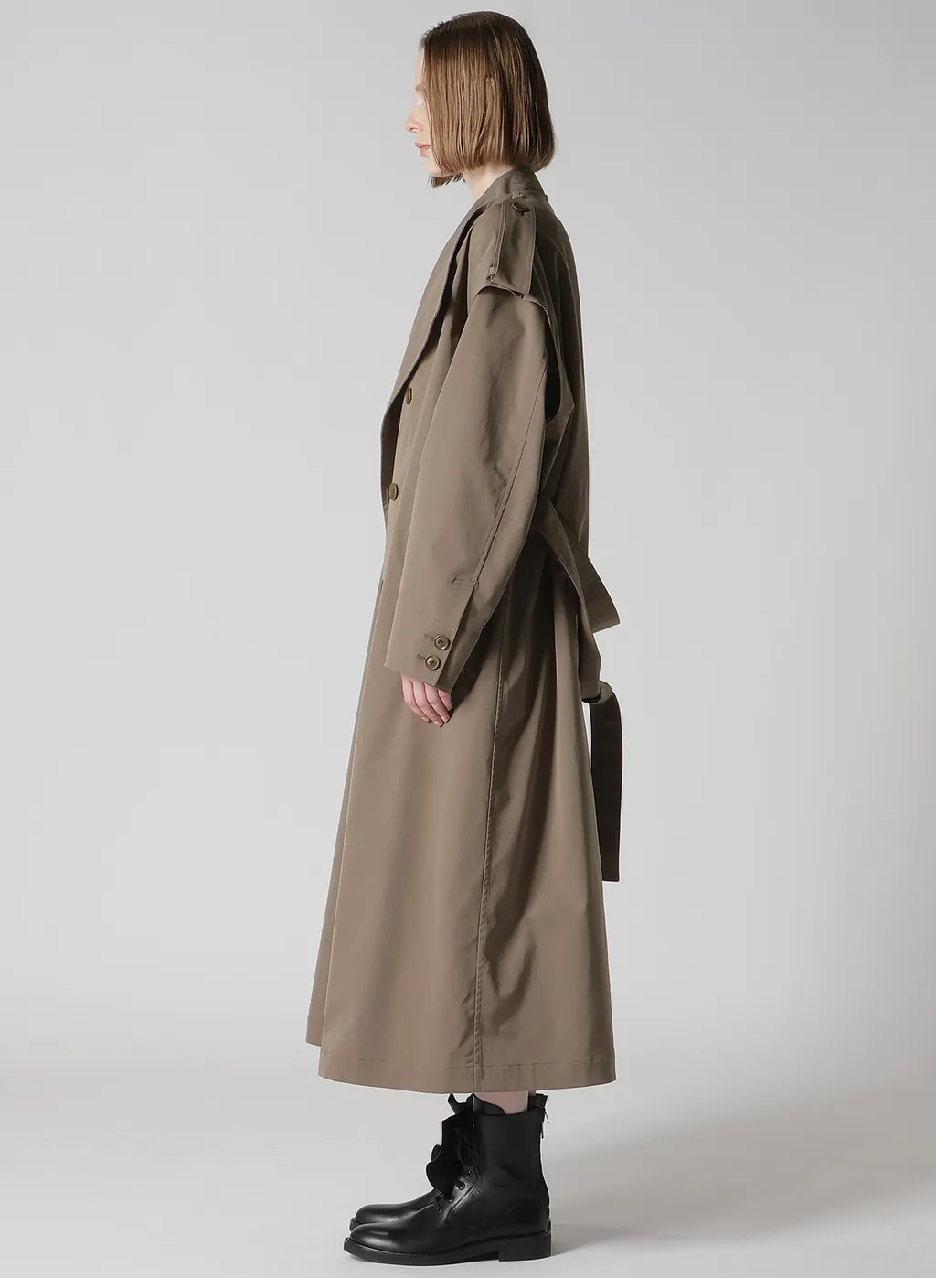 Pe Twill Water Repellent Collarless Trench Coat