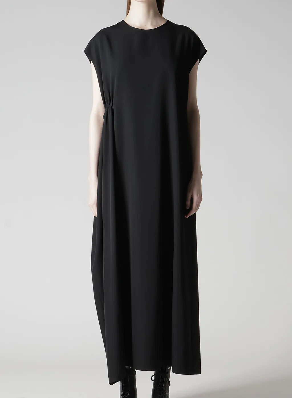 Wool Gabardine Right Side Gathered Dress