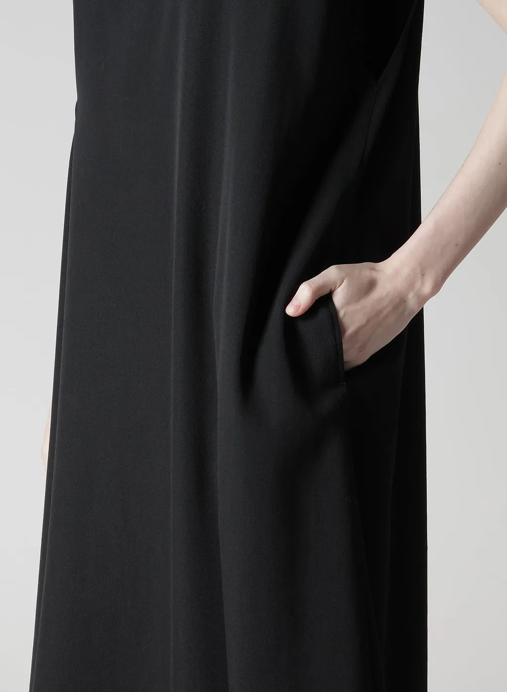 Wool Gabardine Right Side Gathered Dress