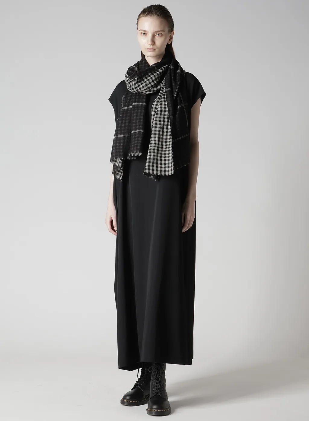 Wool Gabardine Right Side Gathered Dress