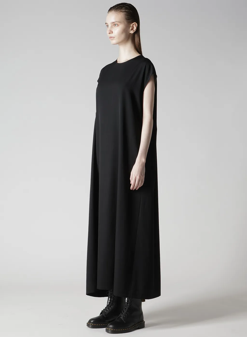 Wool Gabardine Right Side Gathered Dress