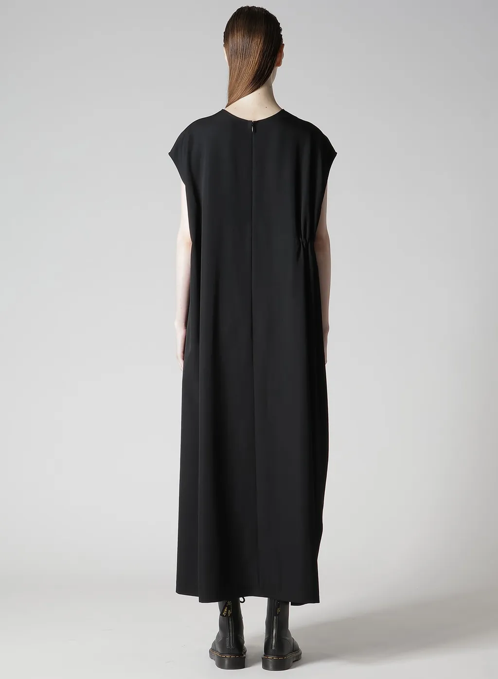 Wool Gabardine Right Side Gathered Dress
