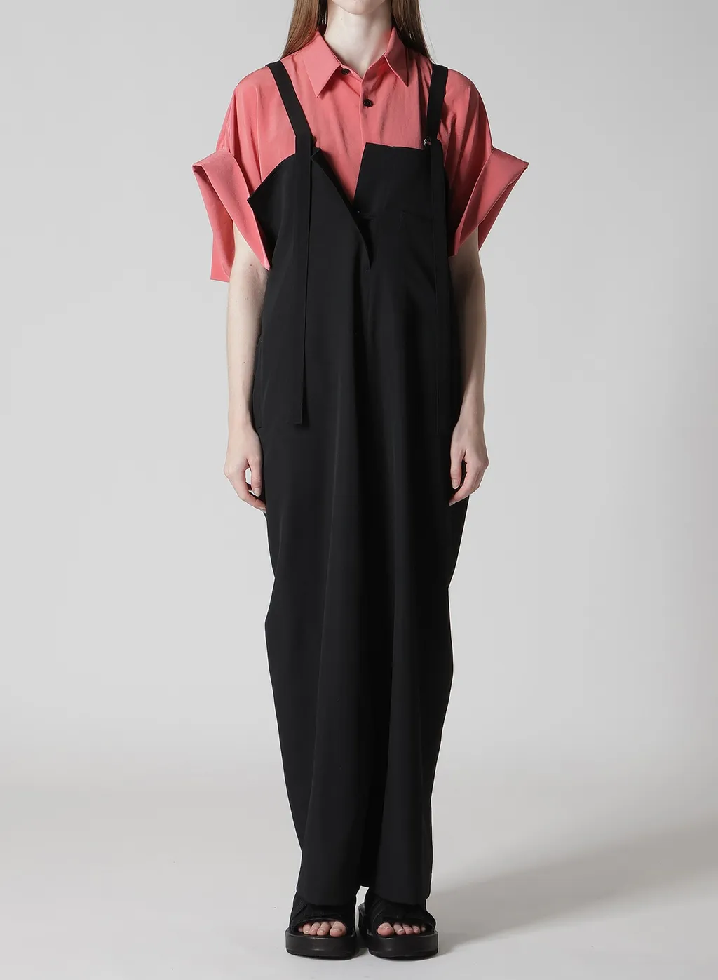 Wool Gabardine Strap Overalls