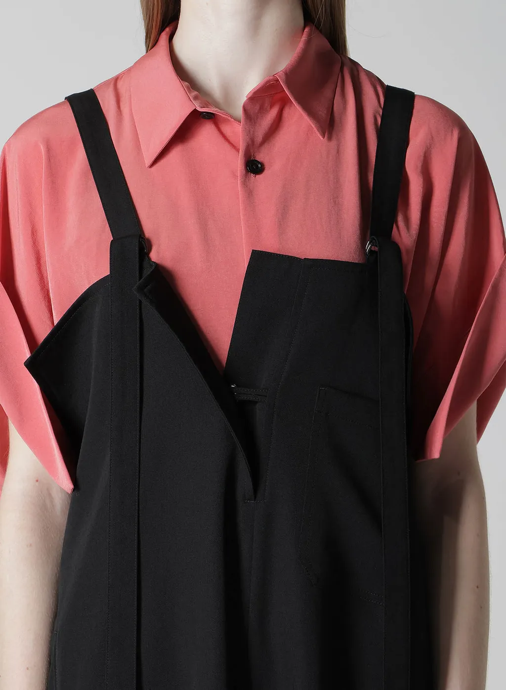 Wool Gabardine Strap Overalls