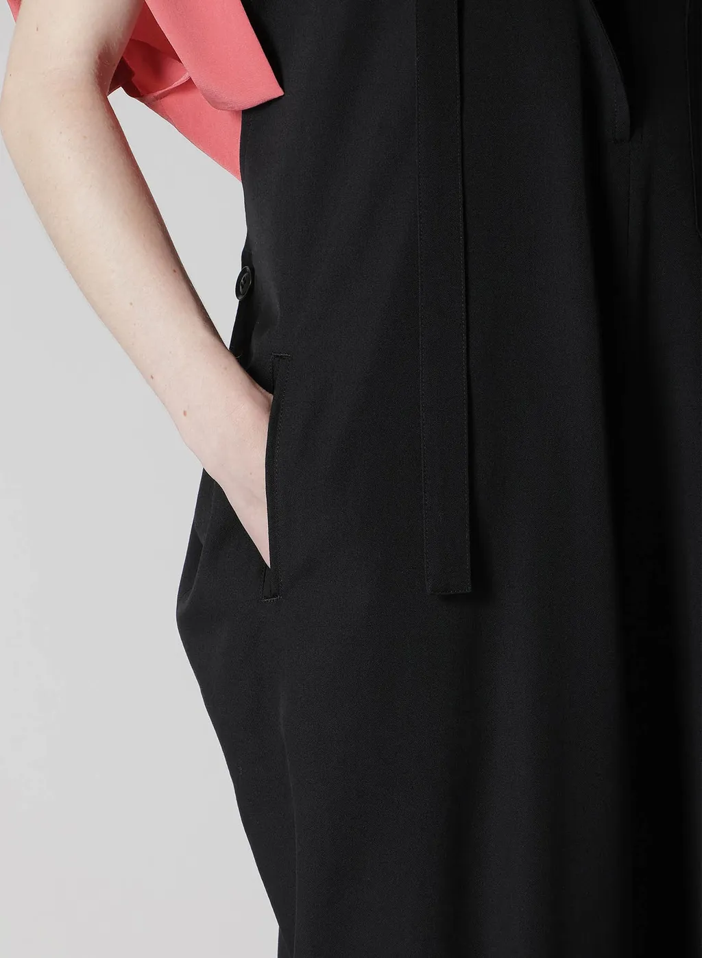 Wool Gabardine Strap Overalls