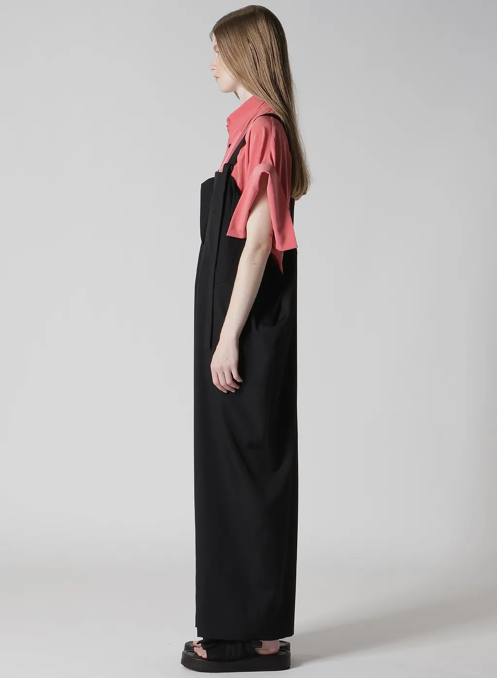 Wool Gabardine Strap Overalls