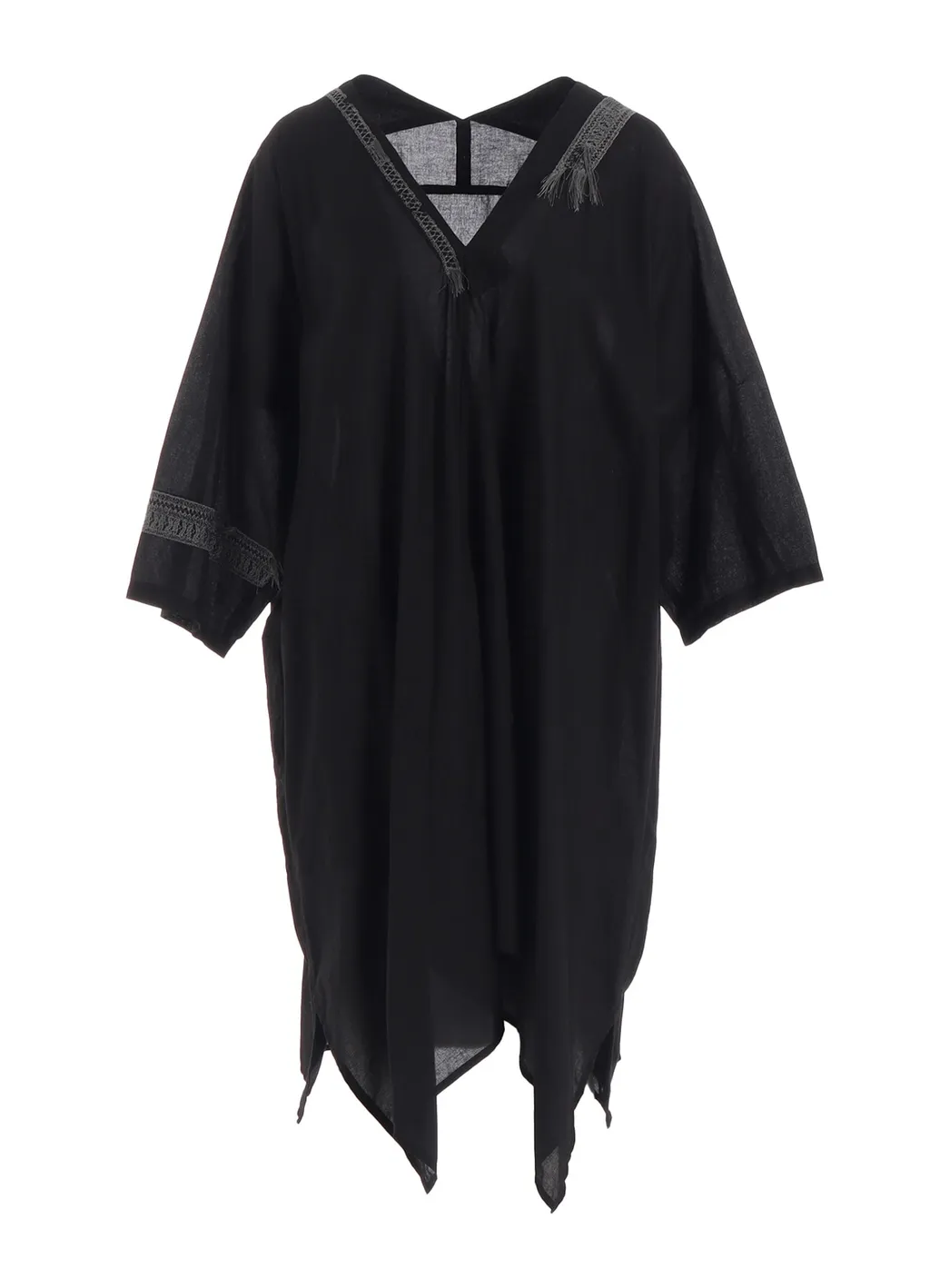 Cotton Lawn Arranged Sleeve V Neck Dress