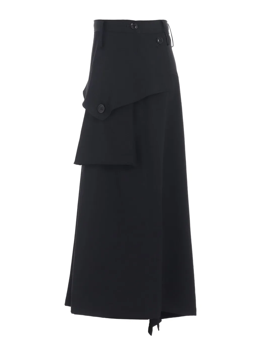 Wool Gabardine Y Big Flap Skirt