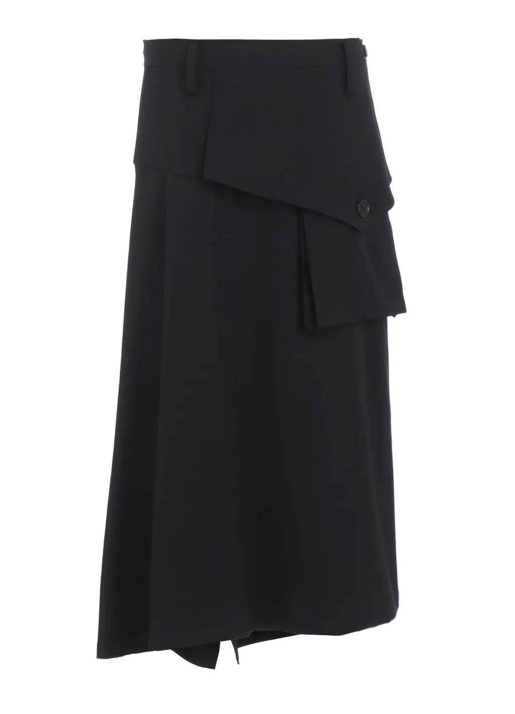 Wool Gabardine Y Big Flap Skirt