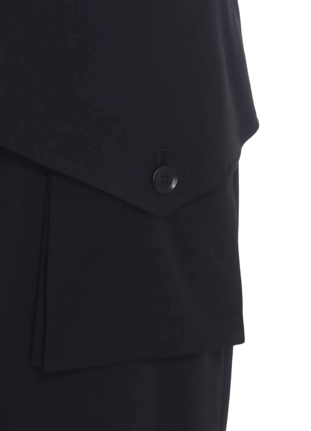 Wool Gabardine Y Big Flap Skirt