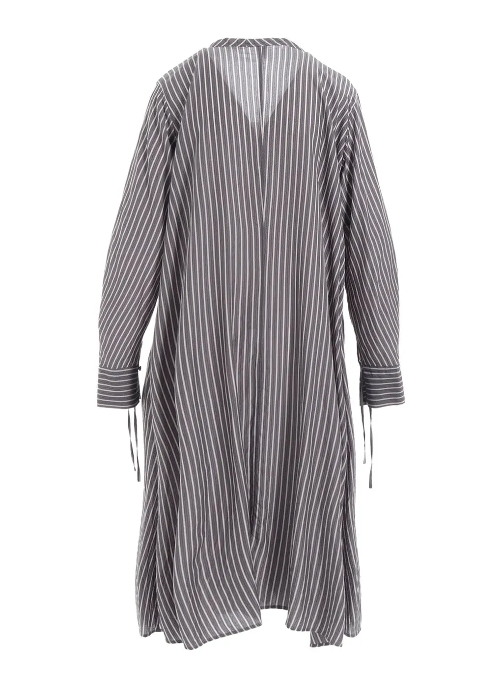 Cellulose Stripe Collarless A-Line Dress