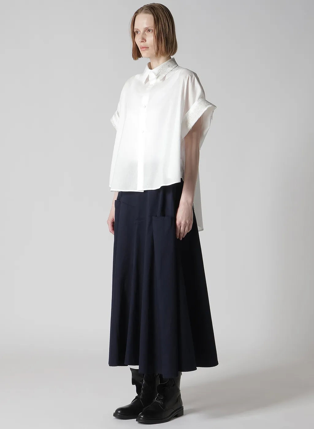 Cotton Lawn Short Cuffs Blouse
